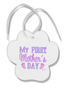 My First Mother's Day - Baby Feet - Pink Paw Print Shaped Ornament by TooLoud-Ornament-TooLoud-White-Davson Sales