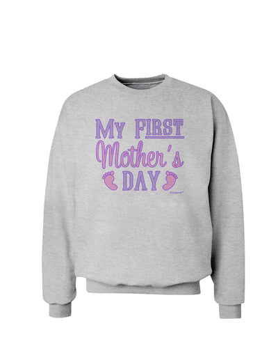 My First Mother's Day - Baby Feet - Pink Sweatshirt by TooLoud-Sweatshirts-TooLoud-AshGray-Small-Davson Sales