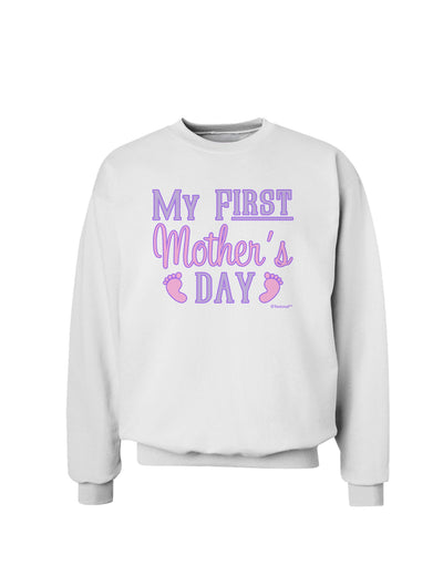 My First Mother's Day - Baby Feet - Pink Sweatshirt by TooLoud-Sweatshirts-TooLoud-White-Small-Davson Sales