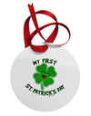 My First St. Patrick's Day Circular Metal Ornament-Ornament-TooLoud-White-Davson Sales