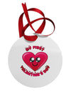 My First Valentine's Day Circular Metal Ornament-Ornament-TooLoud-White-Davson Sales