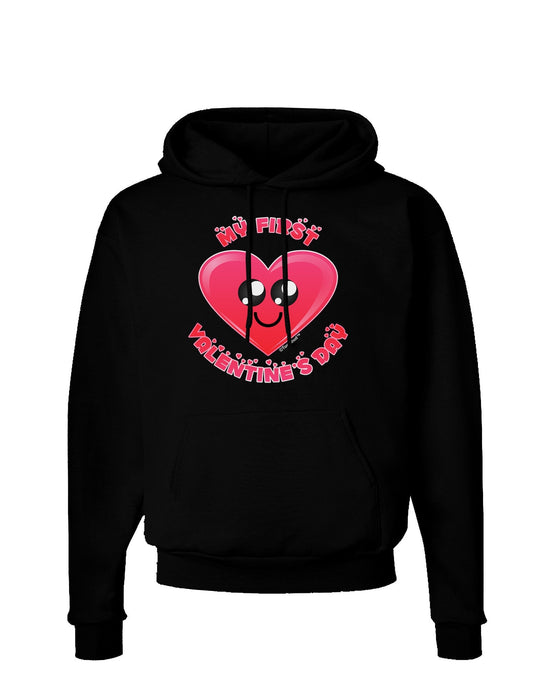 My First Valentine's Day Dark Hoodie Sweatshirt-Hoodie-TooLoud-Black-Small-Davson Sales