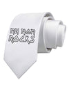 My Mom Rocks - Mother's Day Printed White Necktie-Necktie-TooLoud-White-One-Size-Davson Sales