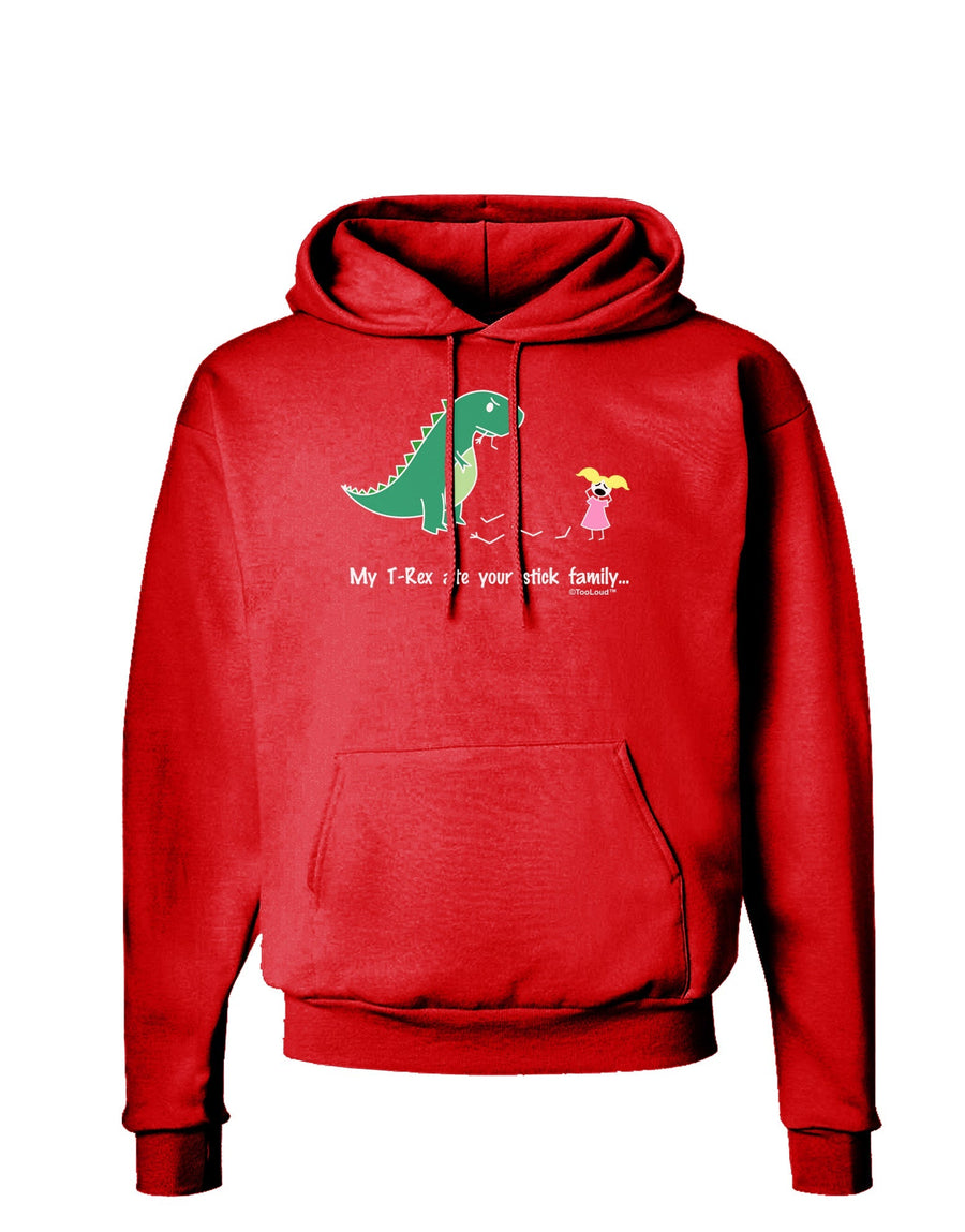 My T-Rex Ate Your Stick Family - Color Dark Hoodie Sweatshirt by TooLoud-Hoodie-TooLoud-Black-Small-Davson Sales