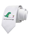 My T-Rex Ate Your Stick Family - Color Printed White Necktie by TooLoud