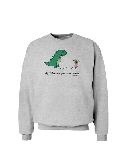 My T-Rex Ate Your Stick Family - Color Sweatshirt by TooLoud-Sweatshirts-TooLoud-AshGray-Small-Davson Sales