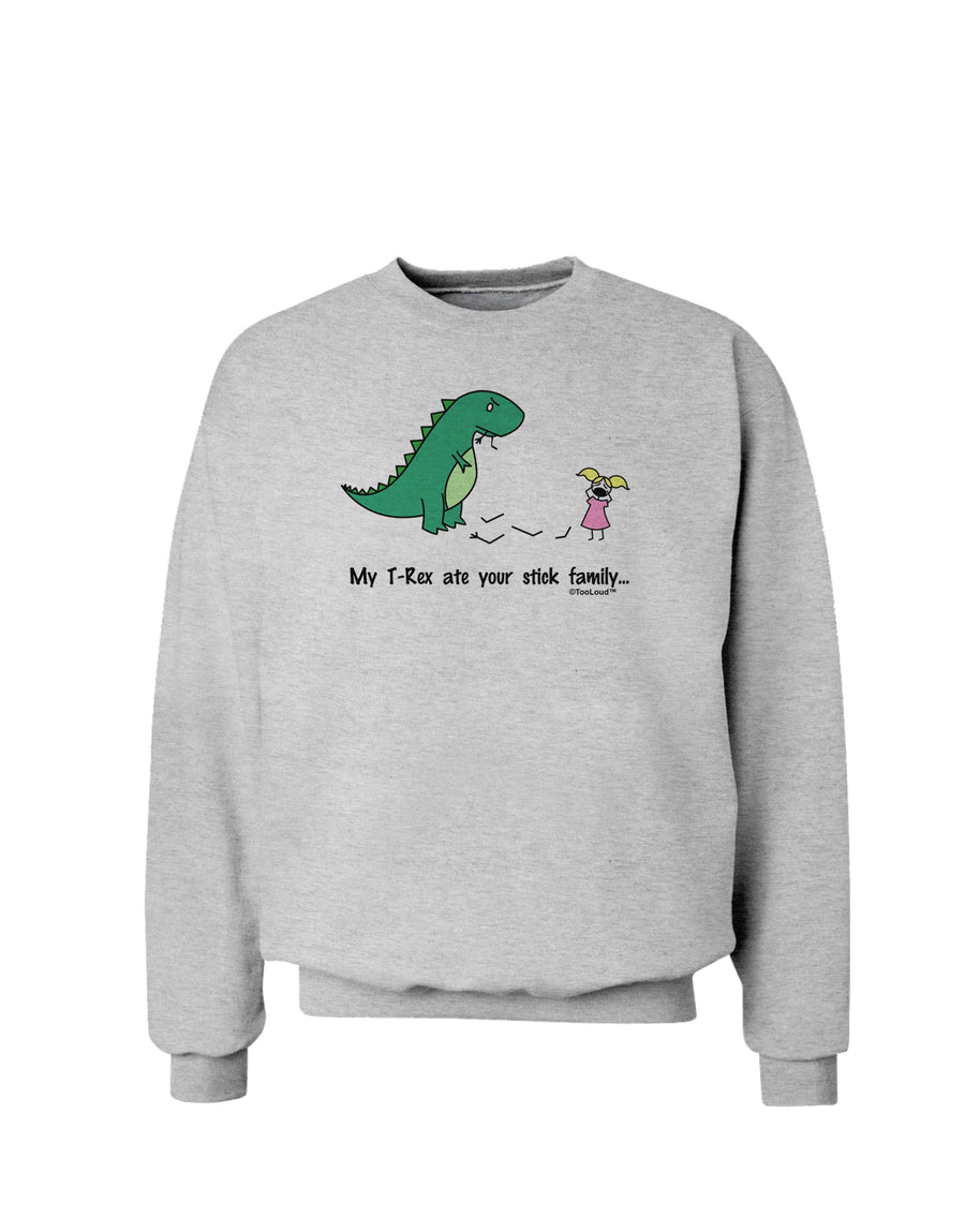 My T-Rex Ate Your Stick Family - Color Sweatshirt by TooLoud-Sweatshirts-TooLoud-White-Small-Davson Sales