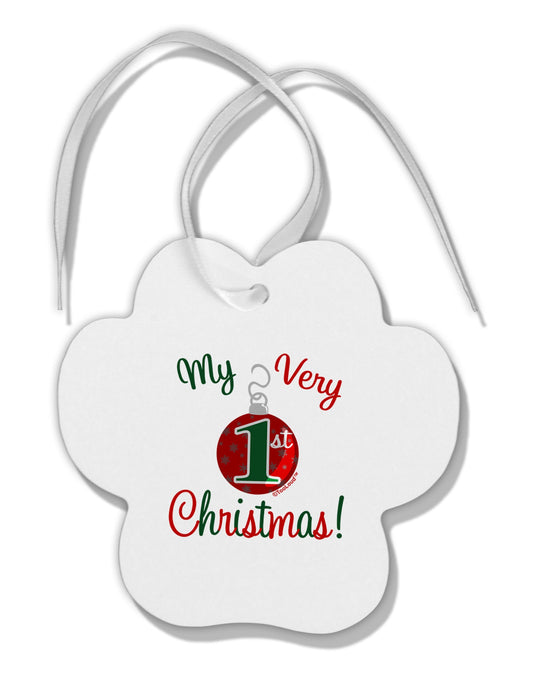 My Very 1st Christmas Paw Print Shaped Ornament-Ornament-TooLoud-White-Davson Sales