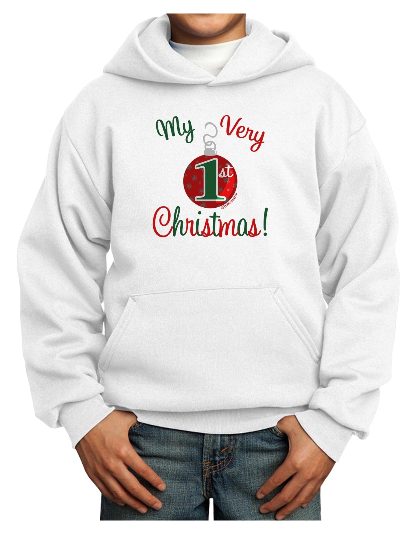 My Very 1st Christmas Youth Hoodie Pullover Sweatshirt-Youth Hoodie-TooLoud-White-XS-Davson Sales