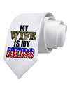 My Wife is My Hero - Armed Forces Printed White Necktie by TooLoud