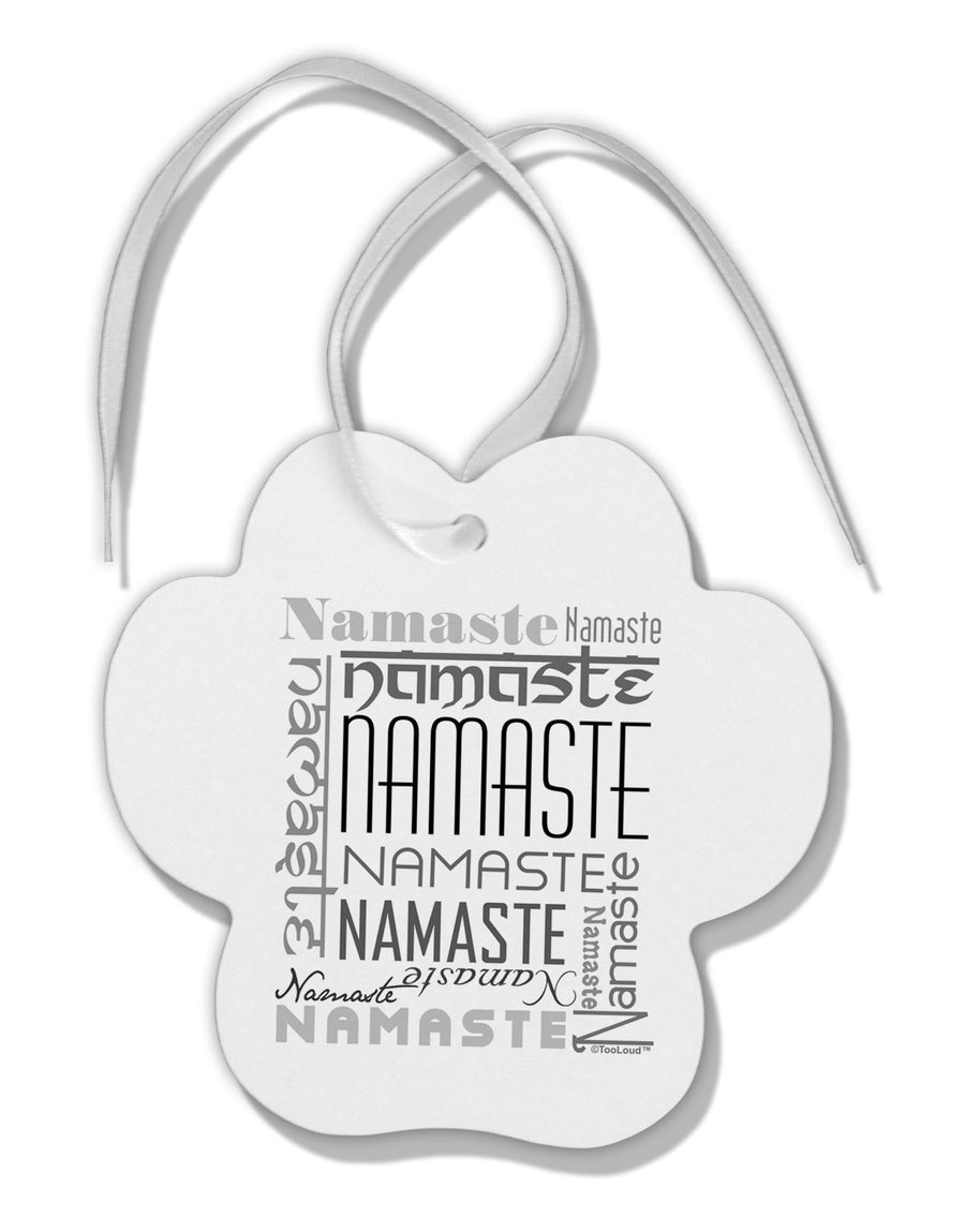 Namaste Rectangle Paw Print Shaped Ornament-Ornament-TooLoud-White-Davson Sales