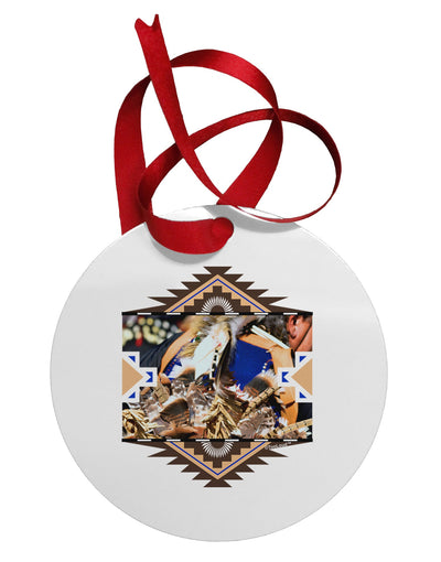 Native American Dancer 1 Circular Metal Ornament-Ornament-TooLoud-White-Davson Sales