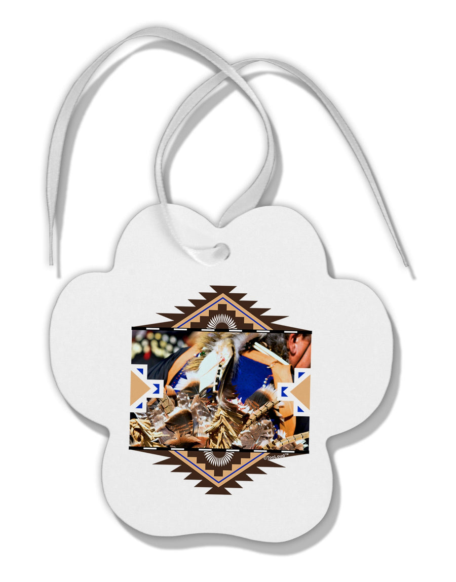 Native American Dancer 1 Paw Print Shaped Ornament-Ornament-TooLoud-White-Davson Sales