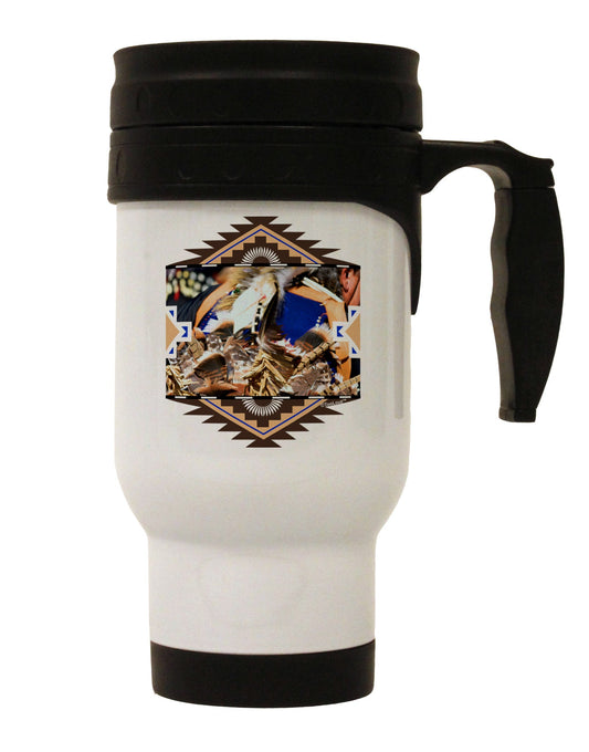 Native American Dancer 1 Stainless Steel 14oz Travel Mug-Travel Mugs-TooLoud-White-Davson Sales