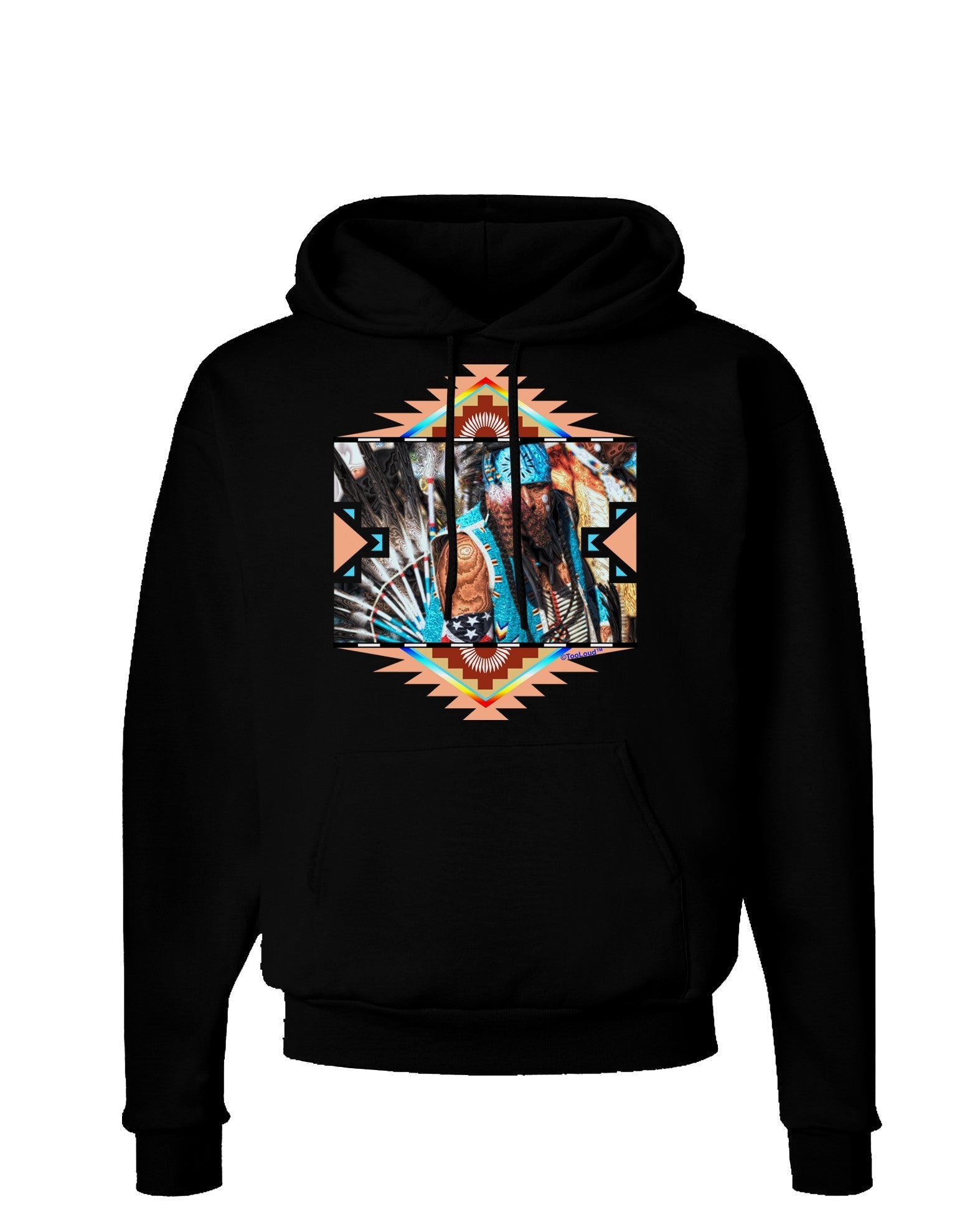 TooLoud Native American Dancer 2 Dark Hoodie Sweatshirt Black Large