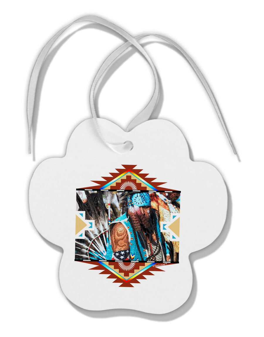 Native American Dancer 2 Paw Print Shaped Ornament-Ornament-TooLoud-White-Davson Sales