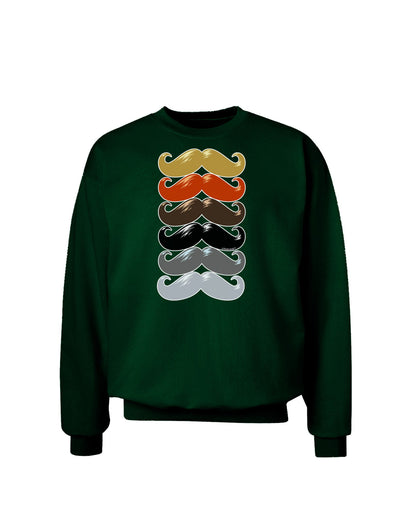 Natural Mustache Rainbow Adult Dark Sweatshirt-Sweatshirts-TooLoud-Deep-Forest-Green-Small-Davson Sales