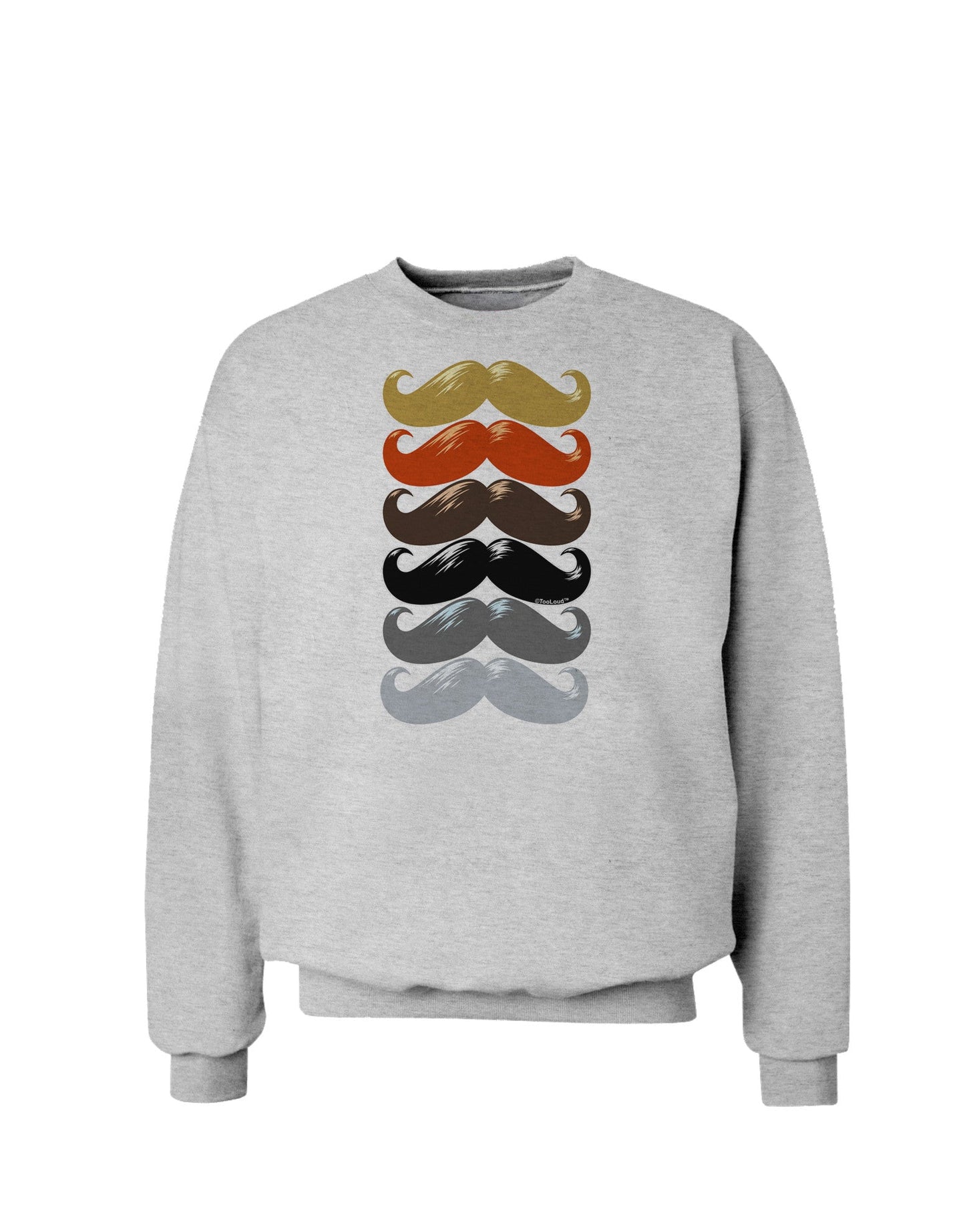 Natural Mustache Rainbow Sweatshirt-Sweatshirts-TooLoud-AshGray-Small-Davson Sales