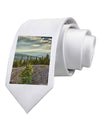 Nature Photography - Pine Kingdom Printed White Necktie by