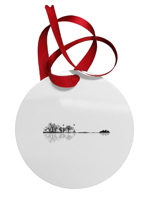 Nature's Harmony Guitar Circular Metal Ornament by TooLoud-Ornament-TooLoud-White-Davson Sales
