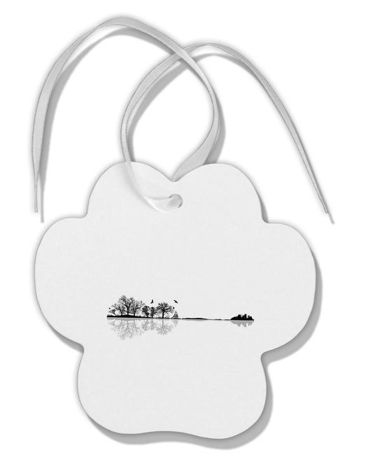 Nature's Harmony Guitar Paw Print Shaped Ornament by TooLoud-Ornament-TooLoud-White-Davson Sales