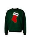 Naughty Coal Cute Christmas Stocking Adult Dark Sweatshirt-Sweatshirts-TooLoud-Deep-Forest-Green-Small-Davson Sales