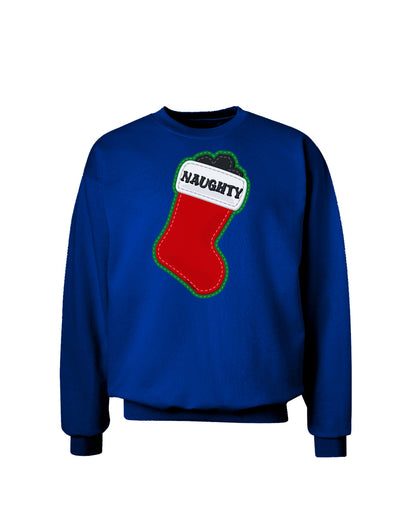 Naughty Coal Cute Christmas Stocking Adult Dark Sweatshirt-Sweatshirts-TooLoud-Deep-Royal-Blue-Small-Davson Sales