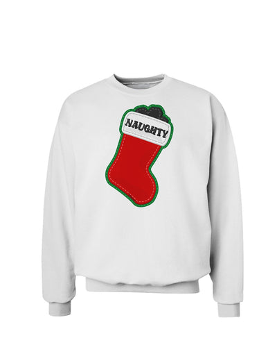 Naughty Coal Cute Christmas Stocking Sweatshirt-Sweatshirts-TooLoud-White-Small-Davson Sales