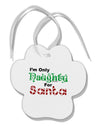 Naughty For Santa Paw Print Shaped Ornament-Ornament-TooLoud-White-Davson Sales