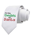 Naughty For Santa Printed White Necktie