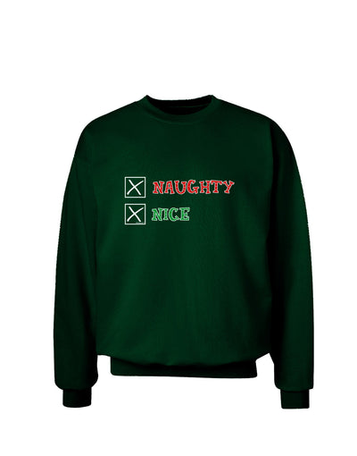 Naughty or Nice Christmas - Naughty and Nice Adult Dark Sweatshirt-Sweatshirts-TooLoud-Deep-Forest-Green-Small-Davson Sales