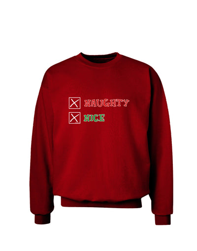 Naughty or Nice Christmas - Naughty and Nice Adult Dark Sweatshirt-Sweatshirts-TooLoud-Deep-Red-Small-Davson Sales