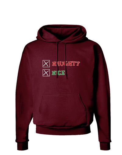 Naughty or Nice Christmas - Naughty and Nice Dark Hoodie Sweatshirt-Hoodie-TooLoud-Maroon-Small-Davson Sales