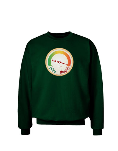 Naughty or Nice Meter Naughty Adult Dark Sweatshirt-Sweatshirts-TooLoud-Deep-Forest-Green-Small-Davson Sales