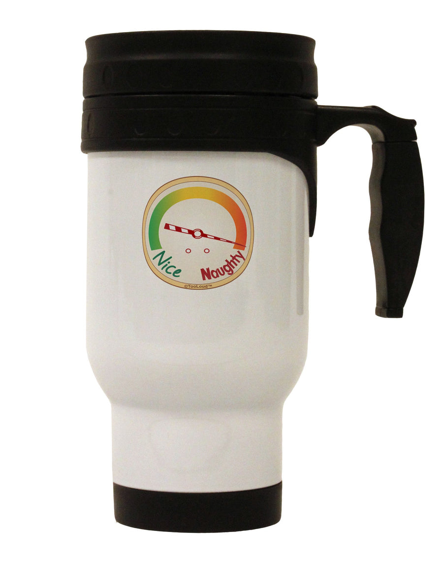 Naughty or Nice Meter Naughty Stainless Steel 14oz Travel Mug-Travel Mugs-TooLoud-White-Davson Sales