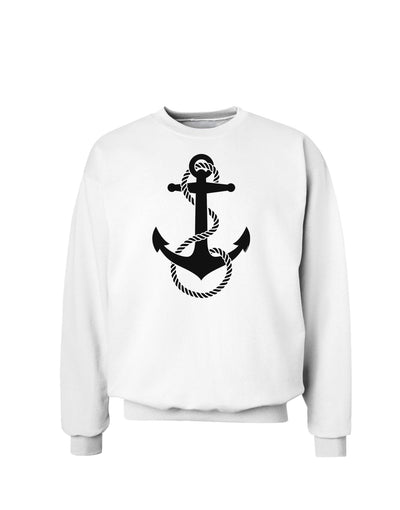 Nautical Sailor Rope Anchor Sweatshirt-Sweatshirts-TooLoud-White-Small-Davson Sales