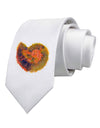 Nautilus Fossil Watercolor Printed White Necktie