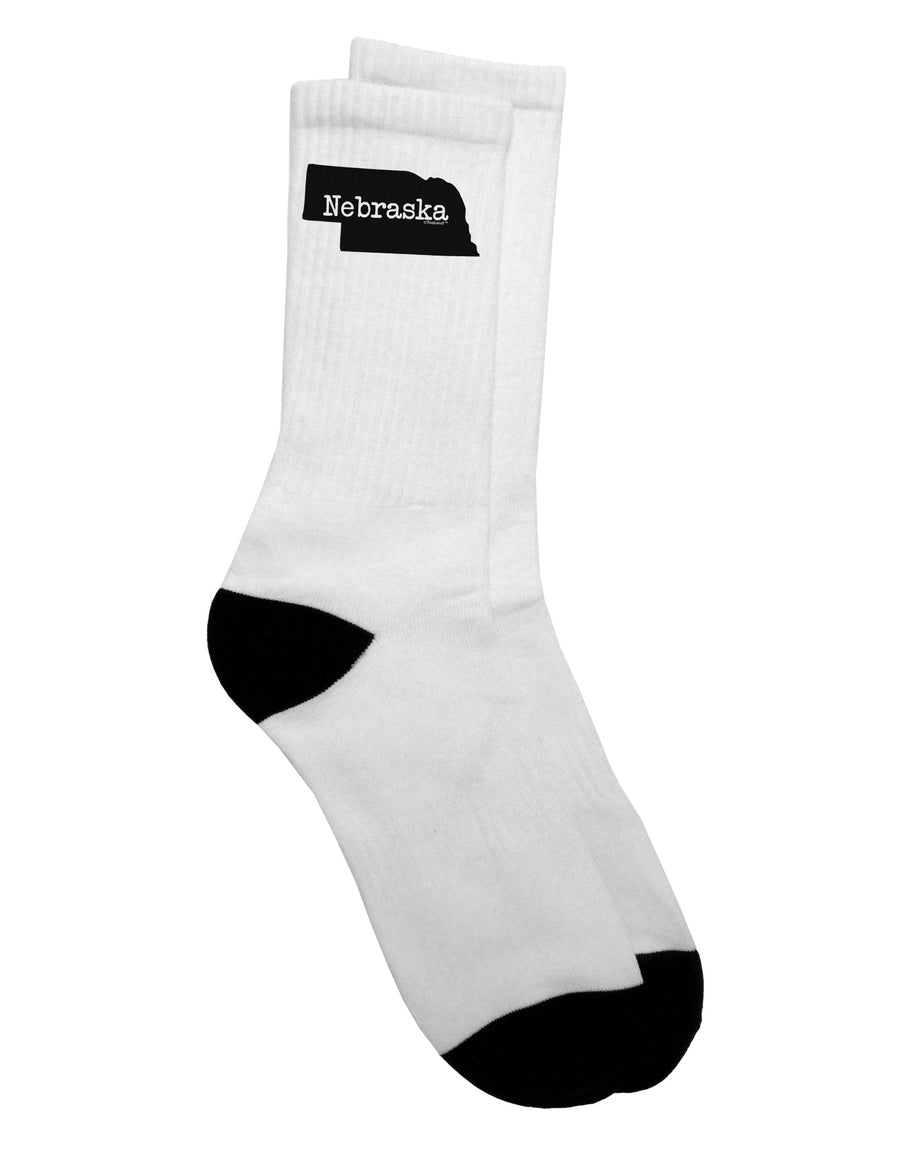 Nebraska - United States Shape Adult Crew Socks - Exclusively by TooLoud-Socks-TooLoud-White-Ladies-4-6-Davson Sales