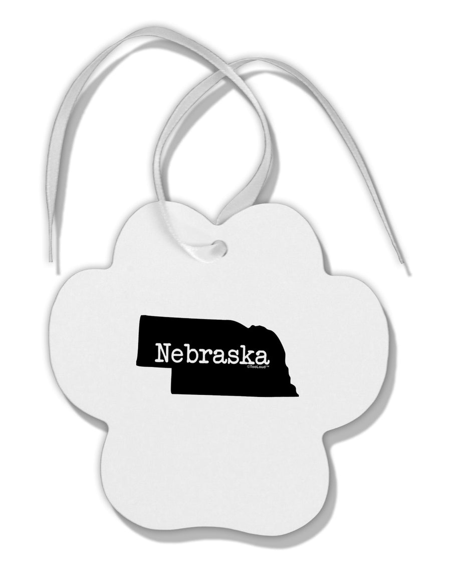 Nebraska - United States Shape Paw Print Shaped Ornament by TooLoud-Ornament-TooLoud-White-Davson Sales