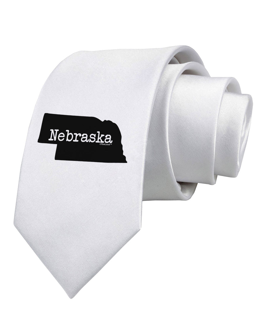 Nebraska - United States Shape Printed White Necktie by TooLoud