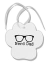 Nerd Dad - Glasses Paw Print Shaped Ornament by TooLoud-Ornament-TooLoud-White-Davson Sales