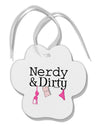 Nerdy and Dirty Paw Print Shaped Ornament by TooLoud-Ornament-TooLoud-White-Davson Sales