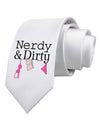 Nerdy and Dirty Printed White Necktie