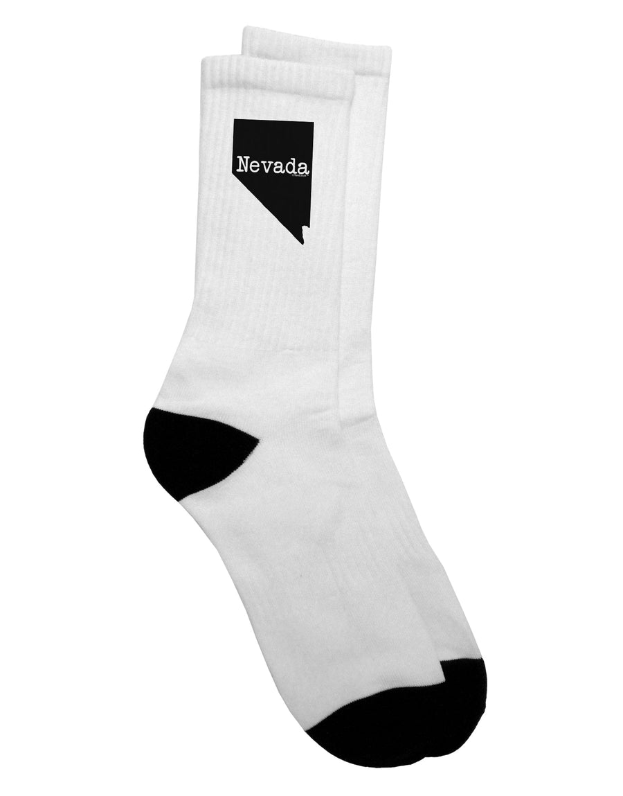 Nevada - United States Shape Adult Crew Socks - Exclusively by TooLoud-Socks-TooLoud-White-Ladies-4-6-Davson Sales