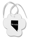 Nevada - United States Shape Paw Print Shaped Ornament by TooLoud-Ornament-TooLoud-White-Davson Sales