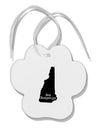 New Hampshire - United States Shape Paw Print Shaped Ornament by TooLoud-Ornament-TooLoud-White-Davson Sales