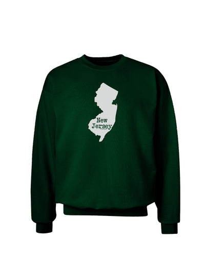 New Jersey - United States Shape Adult Dark Sweatshirt by TooLoud-Sweatshirts-TooLoud-Deep-Forest-Green-Small-Davson Sales