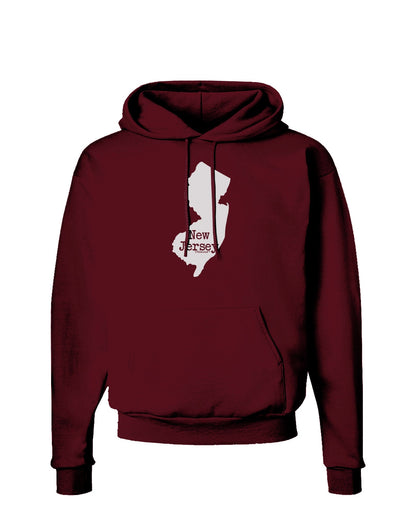 New Jersey - United States Shape Dark Hoodie Sweatshirt by TooLoud-Hoodie-TooLoud-Maroon-Small-Davson Sales