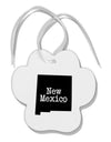 New Mexico - United States Shape Paw Print Shaped Ornament by TooLoud-Ornament-TooLoud-White-Davson Sales