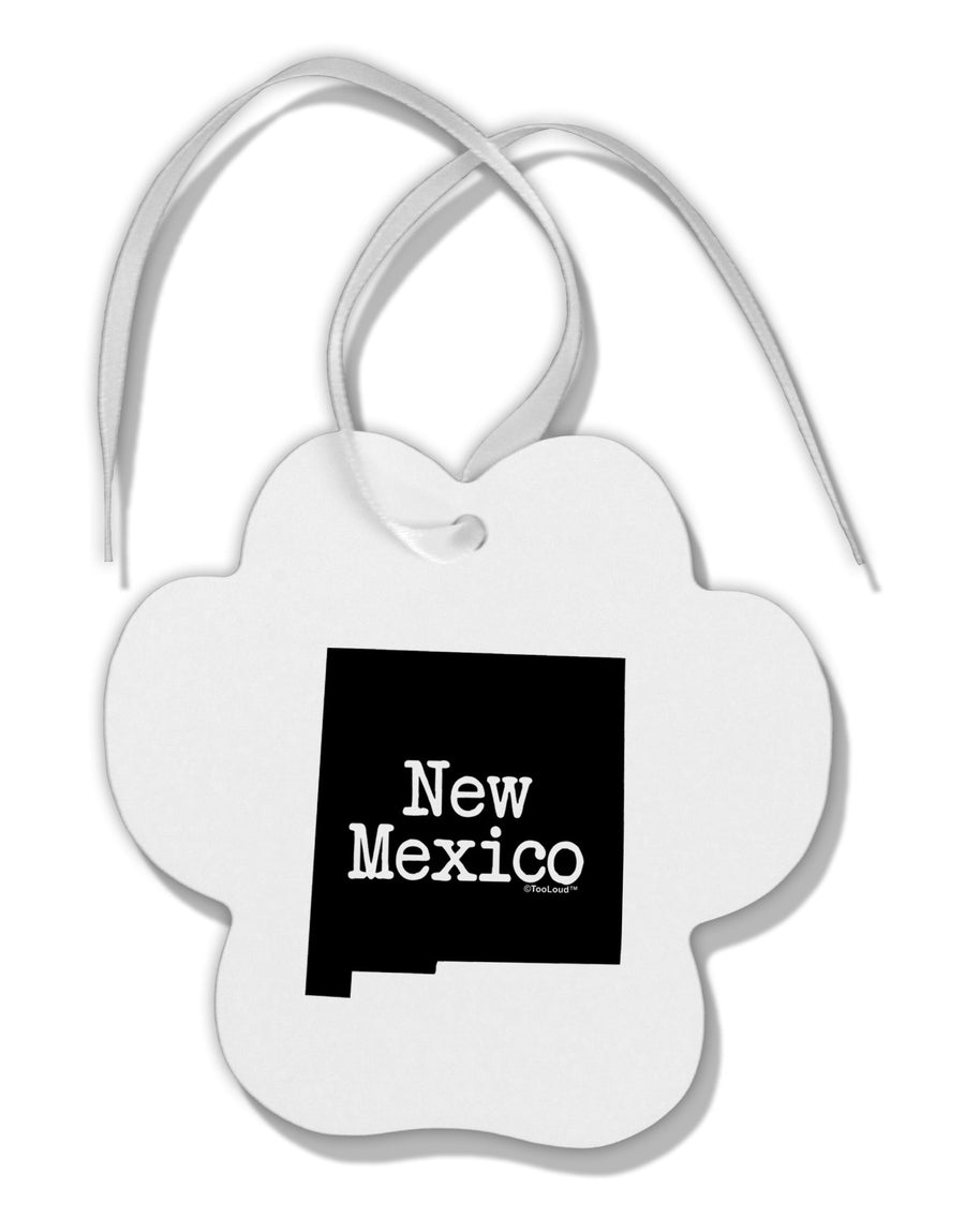 New Mexico - United States Shape Paw Print Shaped Ornament by TooLoud-Ornament-TooLoud-White-Davson Sales